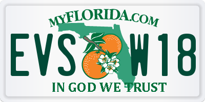 FL license plate EVSW18