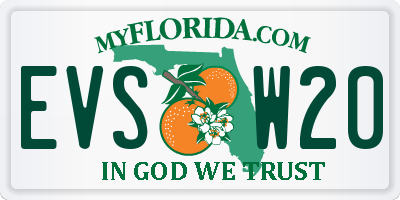 FL license plate EVSW20