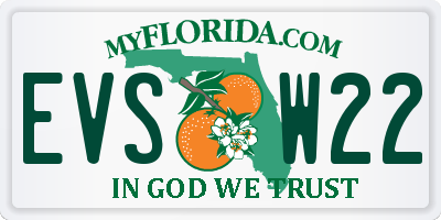 FL license plate EVSW22