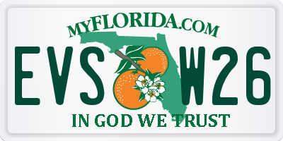 FL license plate EVSW26