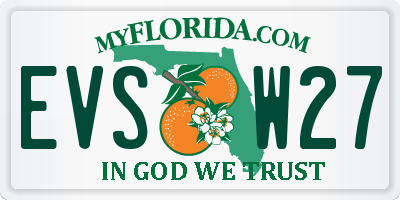 FL license plate EVSW27
