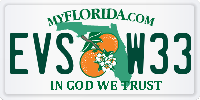 FL license plate EVSW33