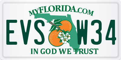 FL license plate EVSW34
