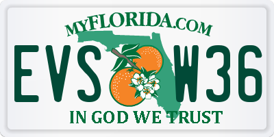 FL license plate EVSW36