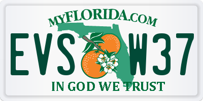 FL license plate EVSW37