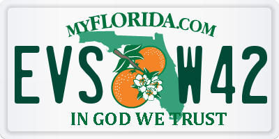 FL license plate EVSW42