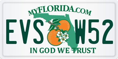 FL license plate EVSW52
