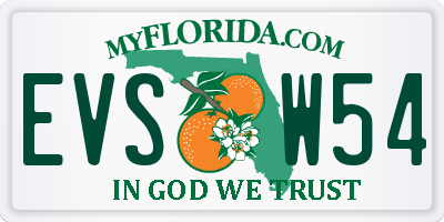 FL license plate EVSW54
