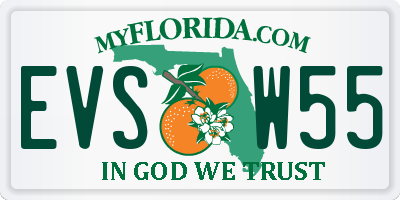 FL license plate EVSW55