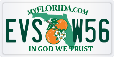 FL license plate EVSW56