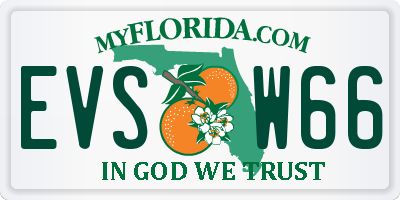 FL license plate EVSW66