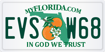 FL license plate EVSW68