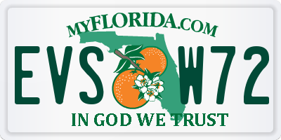 FL license plate EVSW72