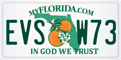 FL license plate EVSW73