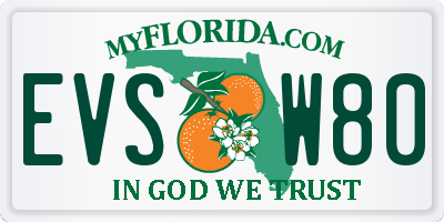 FL license plate EVSW80