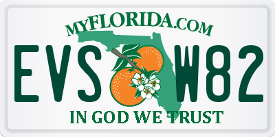 FL license plate EVSW82
