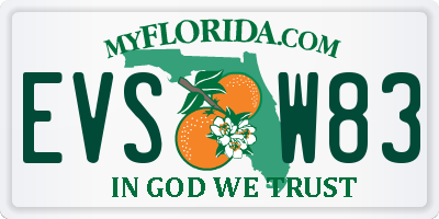 FL license plate EVSW83