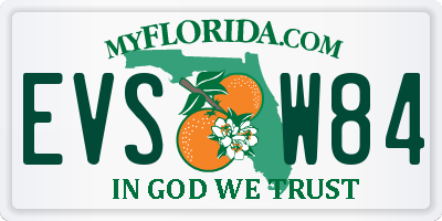 FL license plate EVSW84