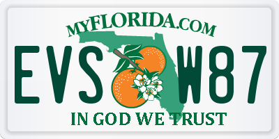 FL license plate EVSW87