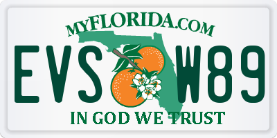 FL license plate EVSW89