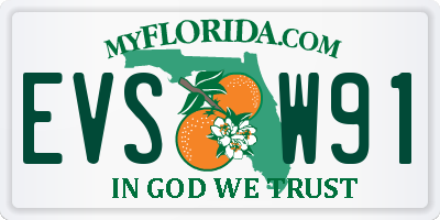 FL license plate EVSW91