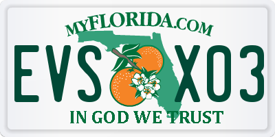 FL license plate EVSX03