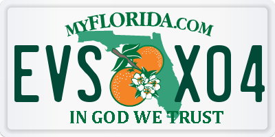 FL license plate EVSX04