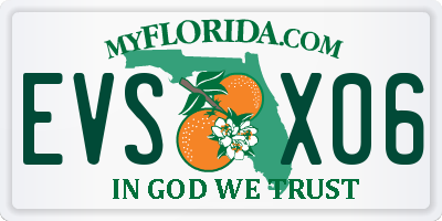 FL license plate EVSX06