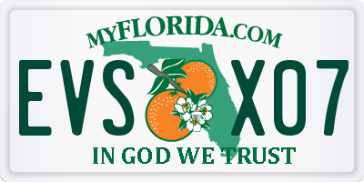 FL license plate EVSX07