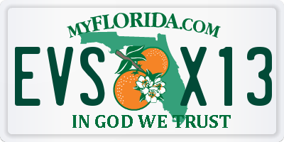 FL license plate EVSX13