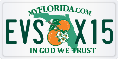 FL license plate EVSX15