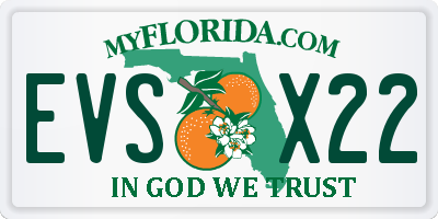 FL license plate EVSX22