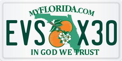 FL license plate EVSX30