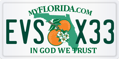 FL license plate EVSX33