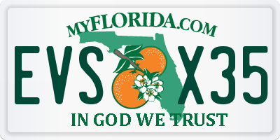 FL license plate EVSX35