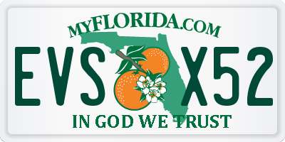 FL license plate EVSX52