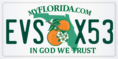FL license plate EVSX53