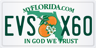 FL license plate EVSX60