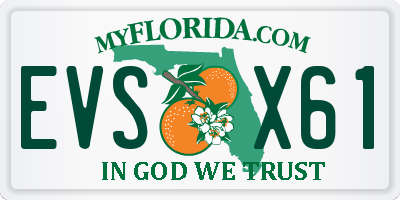 FL license plate EVSX61