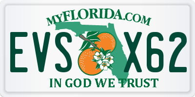 FL license plate EVSX62
