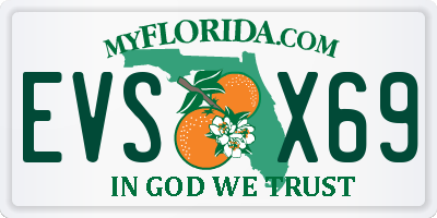 FL license plate EVSX69