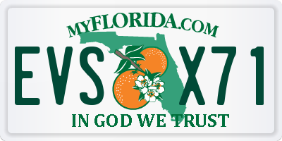 FL license plate EVSX71