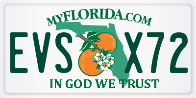 FL license plate EVSX72