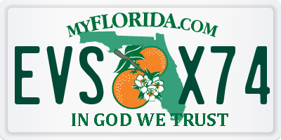 FL license plate EVSX74