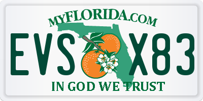 FL license plate EVSX83