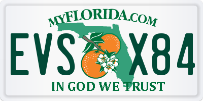 FL license plate EVSX84