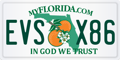 FL license plate EVSX86