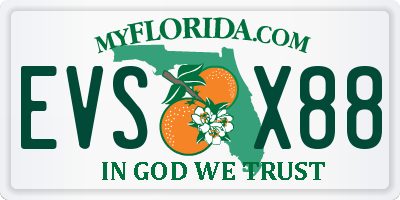 FL license plate EVSX88