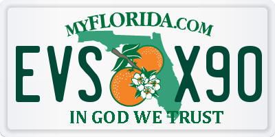 FL license plate EVSX90