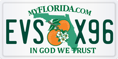 FL license plate EVSX96